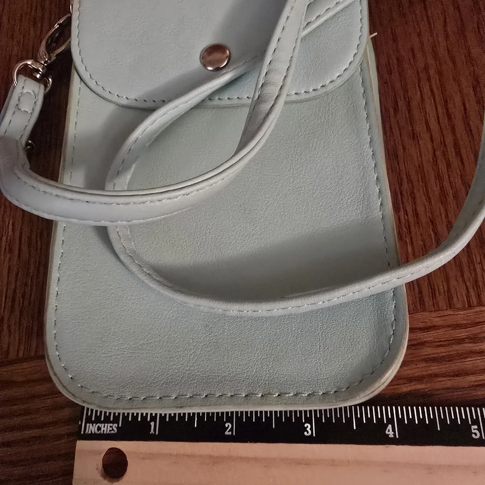 Crossbody Bag With Phone Window Light Blue - Picture 5 of 5